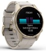 Zegarek GARMIN FENIX 8 43 mm SAPPHIRE AMOLED SOLAR 010-02903-40 SMARTWATCH (010-02903-40) Soft gold ze skórzanym paskiem