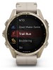 Zegarek GARMIN FENIX 8 43 mm SAPPHIRE AMOLED SOLAR 010-02903-40 SMARTWATCH (010-02903-40) Soft gold ze skórzanym paskiem