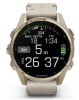 Zegarek GARMIN FENIX 8 43 mm SAPPHIRE AMOLED SOLAR 010-02903-40 SMARTWATCH (010-02903-40) Soft gold ze skórzanym paskiem