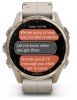 Zegarek GARMIN FENIX 8 43 mm SAPPHIRE AMOLED SOLAR 010-02903-40 SMARTWATCH (010-02903-40) Soft gold ze skórzanym paskiem