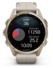 Zegarek GARMIN FENIX 8 43 mm SAPPHIRE AMOLED SOLAR 010-02903-40 SMARTWATCH (010-02903-40) Soft gold ze skórzanym paskiem