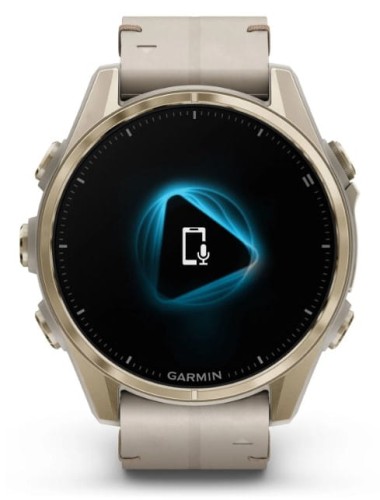 Zegarek GARMIN FENIX 8 43 mm SAPPHIRE AMOLED SOLAR 010-02903-40 SMARTWATCH (010-02903-40) Soft gold ze skórzanym paskiem