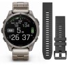 Zegarek GARMIN FENIX 8 47 mm SAPPHIRE AMOLED 010-02904-40 SMARTWATCH (0100290440) Tytanowy z tytanową bransoletą z otworami i dodatkowym paskiem silikonowym