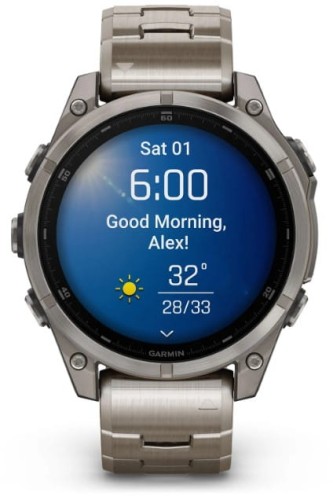 Zegarek GARMIN FENIX 8 47 mm SAPPHIRE AMOLED 010-02904-40 SMARTWATCH (0100290440) Tytanowy z tytanową bransoletą z otworami i dodatkowym paskiem silikonowym