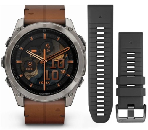 Zegarek GARMIN FENIX 8 51 mm SAPPHIRE TITANIUM AMOLED SOLAR 010-02905-40 SMARTWATCH (0100290540)