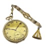 Używany, złoty (14k) zegarek kieszonkowy DOXA pięknie zdobiony z dewizką