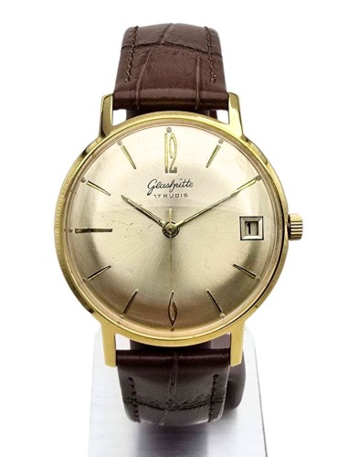 Używany pozłacany  zegarek GLASHUTTE 17 rubis