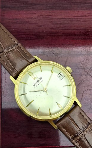 Używany pozłacany  zegarek GLASHUTTE 17 rubis