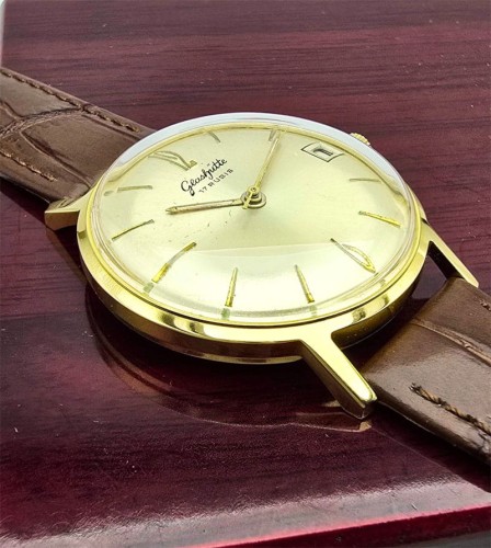 Używany pozłacany  zegarek GLASHUTTE 17 rubis