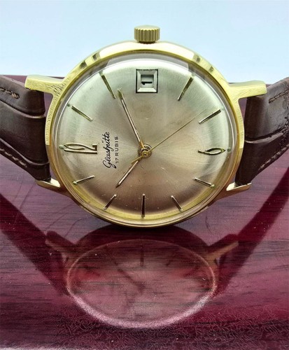 Używany pozłacany  zegarek GLASHUTTE 17 rubis