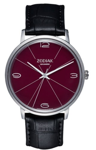 Zegarek Błonie Zodiak Mechaniczny Śliwka 5PB015 (5906391993547) szafirowe szkło