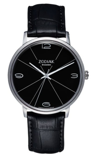 Zegarek Błonie Zodiak Mechaniczny Czarny 5PB017 Q-249 (5906391993561) szafirowe szkło