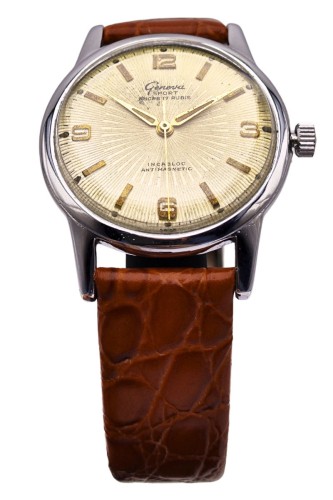 Używany Męski Zegarek GENEVA z giloszem prążkowanym