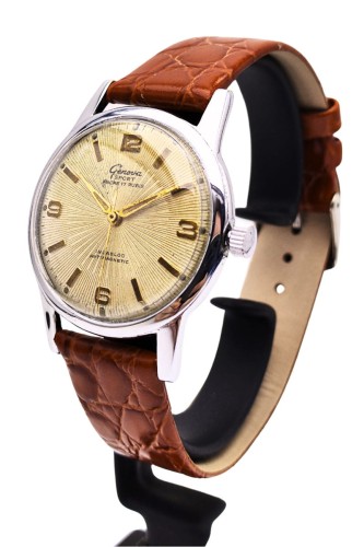 Używany Męski Zegarek GENEVA z giloszem prążkowanym