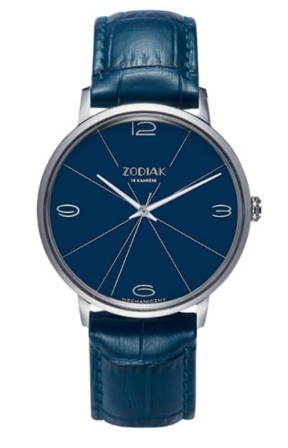 Zegarek Błonie Zodiak Mechaniczny Granatowy 5PB007 Q-841 (5905326213477) szafirowe szkło