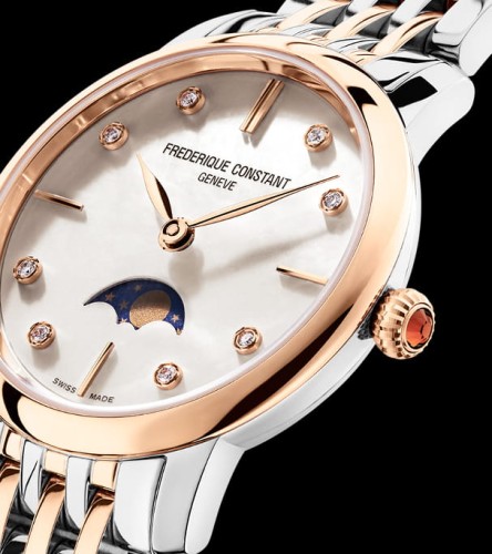 Zegarek Frederique Constant Classics Slimline Ladies Moonphase FC-206MPWD1S2B (FC206MPWD1S2B)