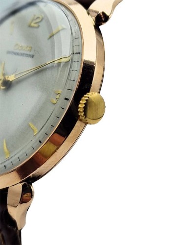 Złoty 14k garniturowy zegarek Doxa "Krab" z lat 50. - Perfekcyjny stan!