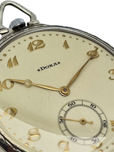 Unikatowa kieszonkowa Doxa w srebrnej kopercie - Perfekcyjny stan!