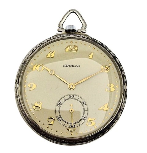 Unikatowa kieszonkowa Doxa w srebrnej kopercie - Perfekcyjny stan!