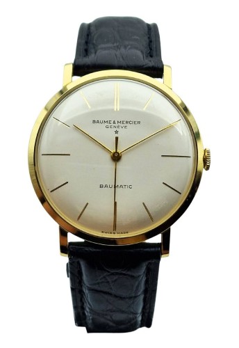 Złoty 18k zegarek męski Baume & Mercier Baumatic - perfekcyjny stan!