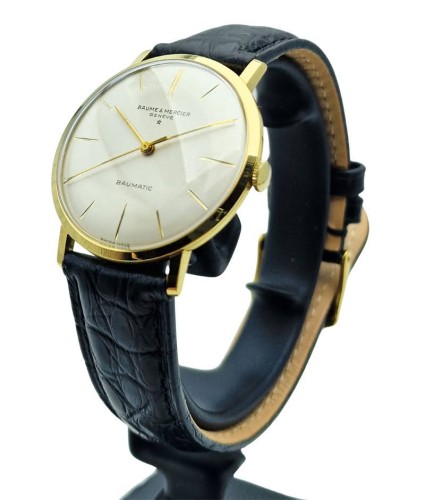 Złoty 18k zegarek męski Baume & Mercier Baumatic - perfekcyjny stan!