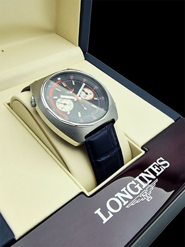 Męski stalowy LONGINES VALJOUX 72 chronograf z 1969r.