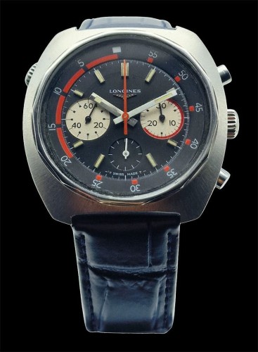 Męski stalowy LONGINES VALJOUX 72 chronograf z 1969r.