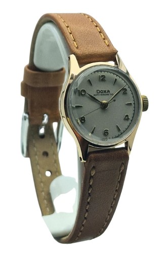 Złota 14K Doxa Anti-Magnetic z lat 50. - perfekcyjny stan! Nakręcany szwajcarski zegarek.