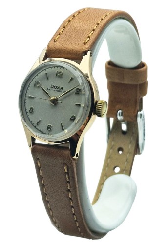 Złota 14K Doxa Anti-Magnetic z lat 50. - perfekcyjny stan! Zegarek damski nakręcany Kraków.