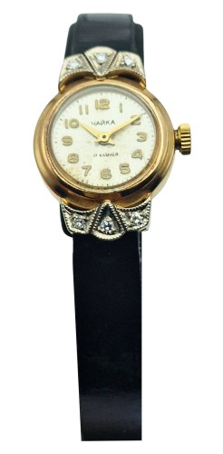 Czajka „Чайка” 1601A złoto 14K z diamentami - doskonały stan!