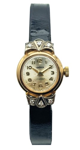 Czajka „Чайка” 1601A złoto 14K z diamentami - doskonały stan!