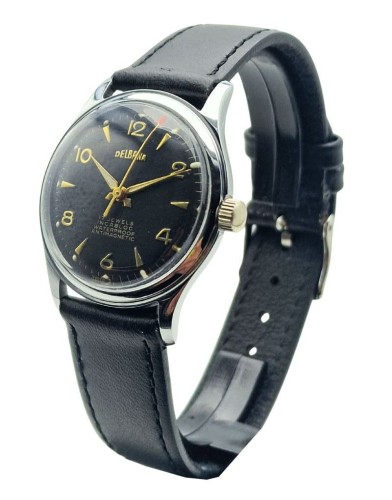 Zegarek vintage Delbana – czarny unikat premium