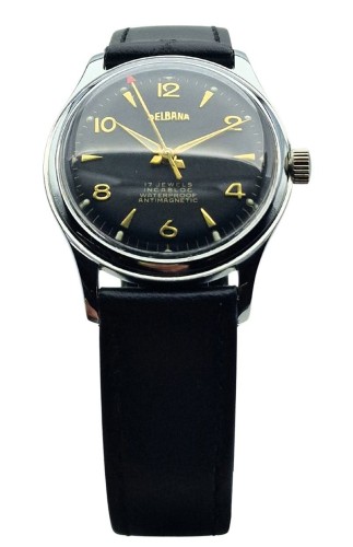 Zegarek vintage Delbana – czarny unikat premium