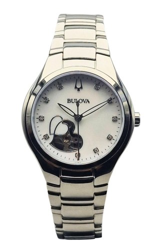 Bulova Automatic Ladies Open Heart - Fabryczny komplet!