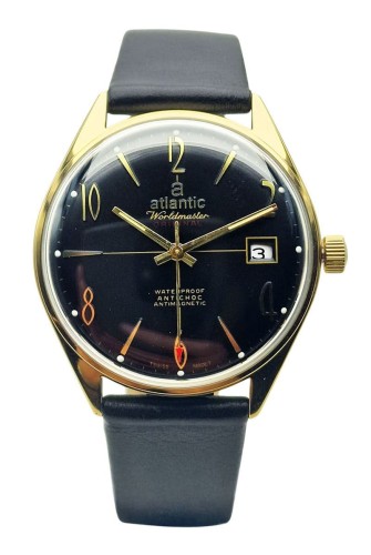 Pozłacany Atlantic Worldmaster Original 17 Jewels - piękny stan!