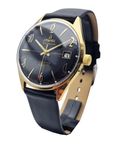 Pozłacany Atlantic Worldmaster Original 17 Jewels - piękny stan!