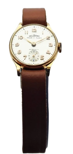 Złota 18K damska Delbana lata 50. - doskonały stan!