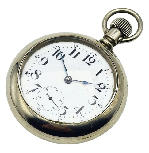 Waltham Pocket Watch 18s Model 1899 - koperta Silverode z lokomotywą!