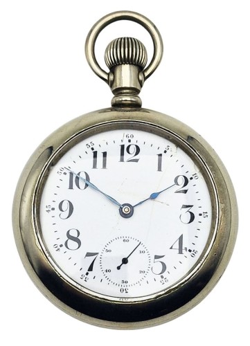 Waltham Pocket Watch 18s Model 1899 - koperta Silverode z lokomotywą!