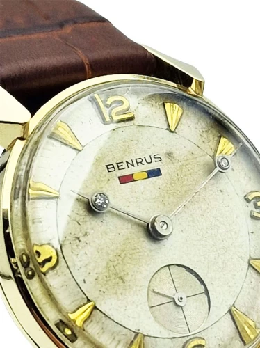 Złoty 14K Benrus DN21 końcówka lat 50. - doskonały stan!