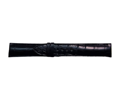 pasek Alpina z czarnej skóry krokodyla 22mm