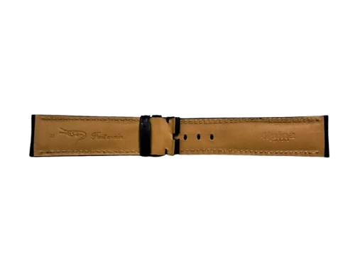 pasek Alpina z czarnej skóry krokodyla 22mm