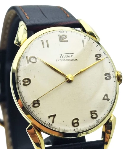 Złoty 14K Tissot Antimagnetique Cal. 27B-21 z 1950r. - perfekcyjny!