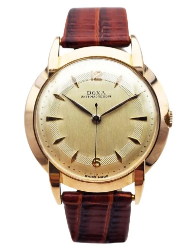 Złota 14K Doxa Anti-Magnetique Cal. 1147 lata 50. - idealny stan!