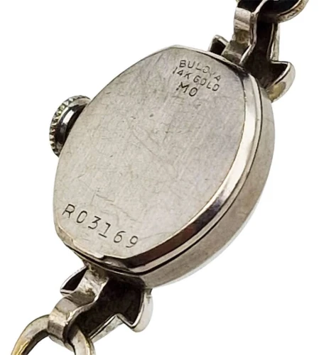 Damska Bulova z 14-karatowego białego złota 1960r. - doskonały stan!