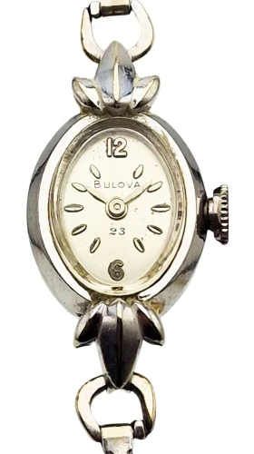 Damska Bulova z 14-karatowego białego złota 1960r. - doskonały stan!