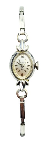 Damska Bulova z 14-karatowego białego złota 1960r. - doskonały stan!