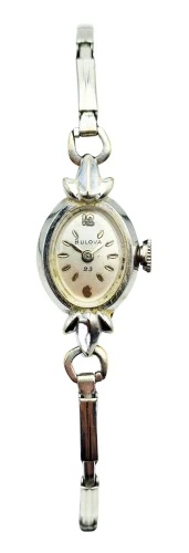 Damska Bulova z 14-karatowego białego złota 1960r. - doskonały stan!