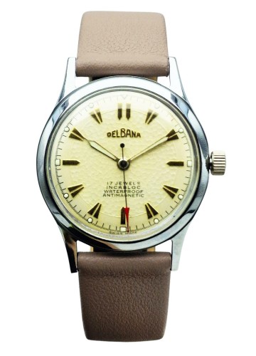 Zegarek DELBANA z lat 50-tych z giloszem