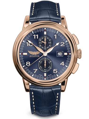 Zegarek Aviator Douglas Quartz Chronograph V.2.45.2.408.4 (V24524084)